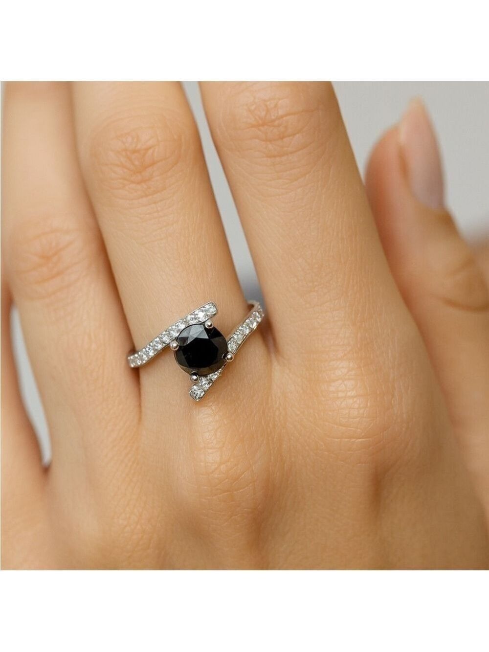 Moissanite 2 CTW on White Gold Plated 925 Sterling Silver